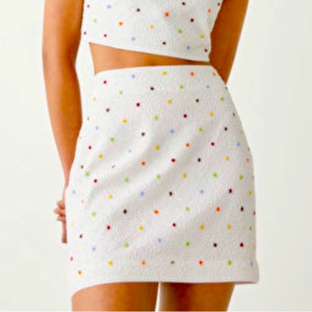 & Other Stories Beaded White Miniskirt